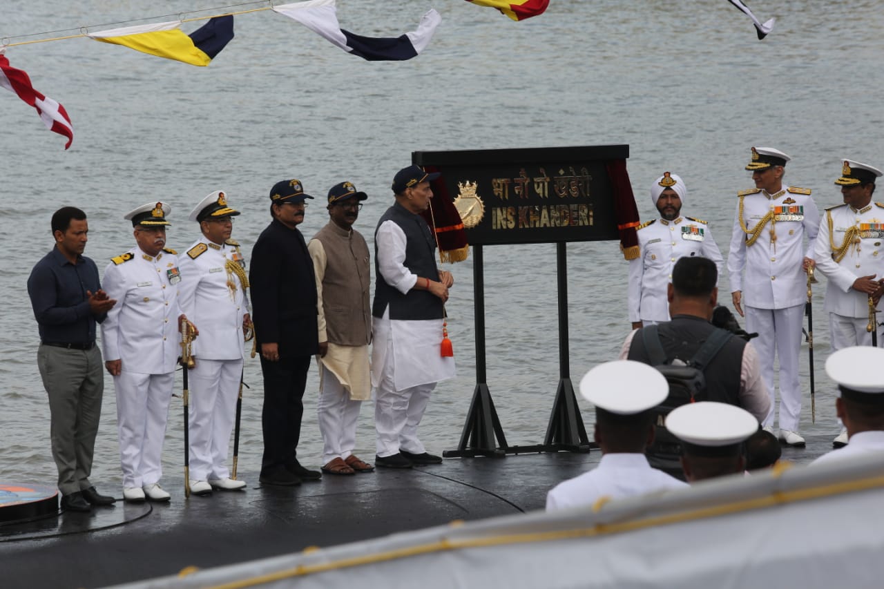 Rajnath Singh commissions indigenously built submarine INS Khanderi