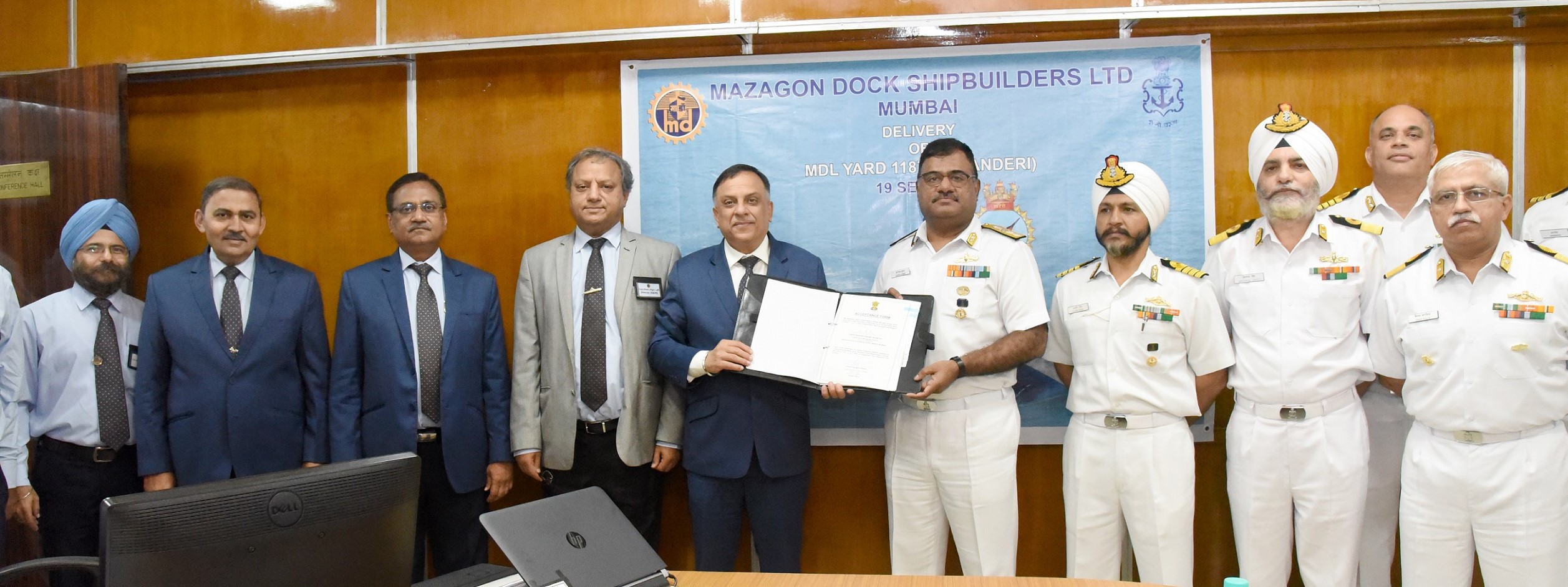 MDL delivers second Scorpene submarine “KHANDERI” to Indian Navy