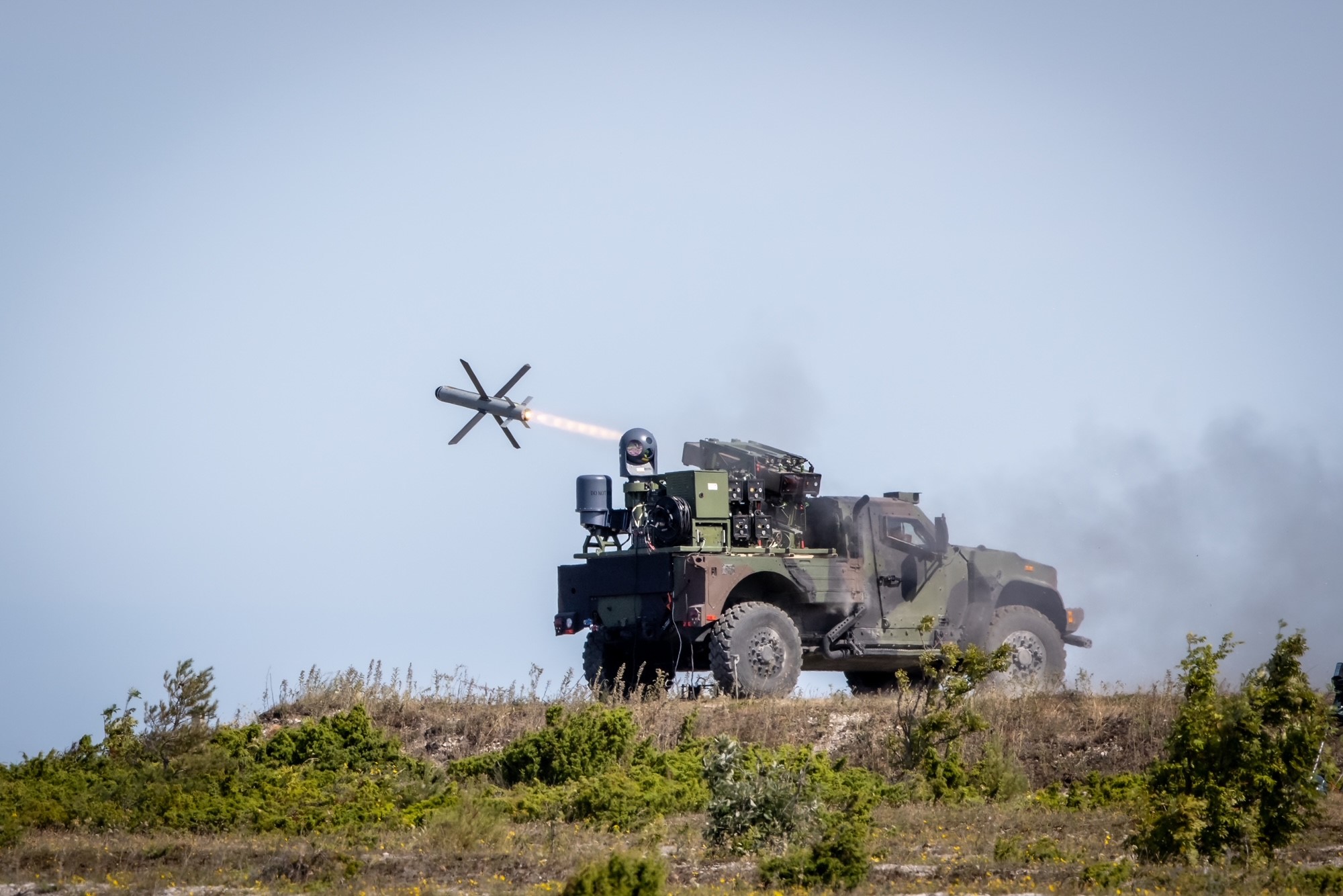 Rafael fires SPIKE NLOS from Oshkosh' Tactical Vehicle