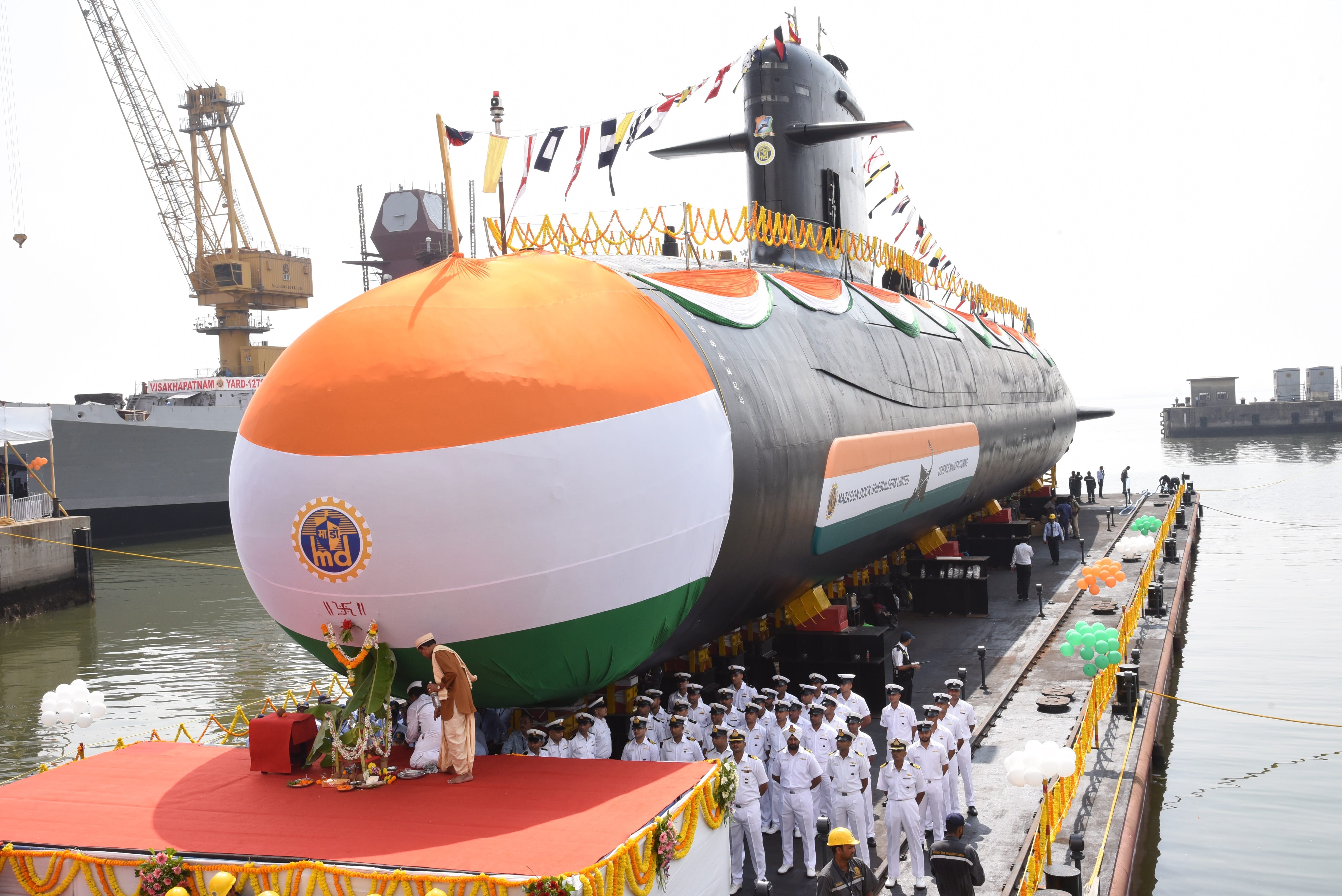 Fourth Scorpene submarine Vela launched